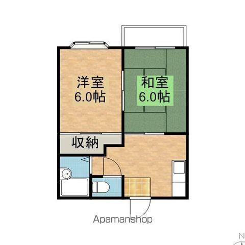 シャルムカミスABC(2DK/2階)の間取り写真