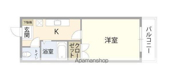 G-STAGE旦野原Ⅰ(1K/2階)の間取り写真