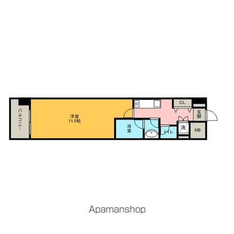 CASAα名駅南(1K/9階)の間取り写真