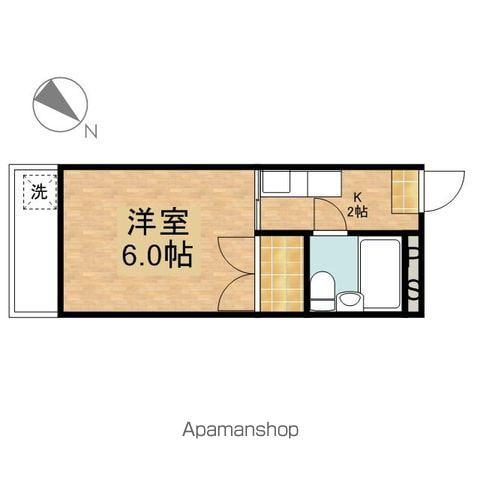 岡本ハイツ(ワンルーム/3階)の間取り写真