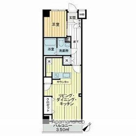 ハイネス富士見ヶ丘(1LDK/3階)の間取り写真