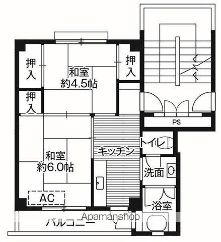 ビレッジハウス大庭2号棟(2K/5階)の間取り写真