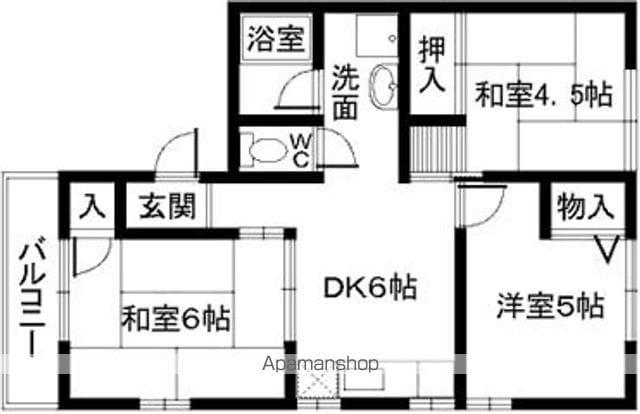 ロイヤルもずA棟(3DK/2階)の間取り写真