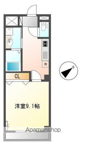 ピースフルリベラ(1K/1階)の間取り写真