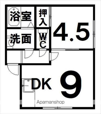 コーポ謠(1DK/2階)の間取り写真