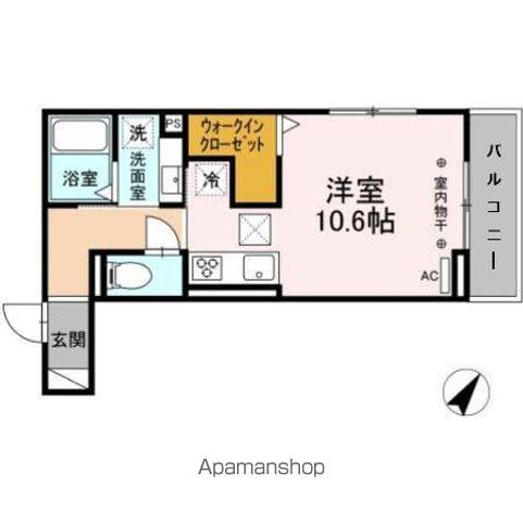 モンステラ(ワンルーム/1階)の間取り写真