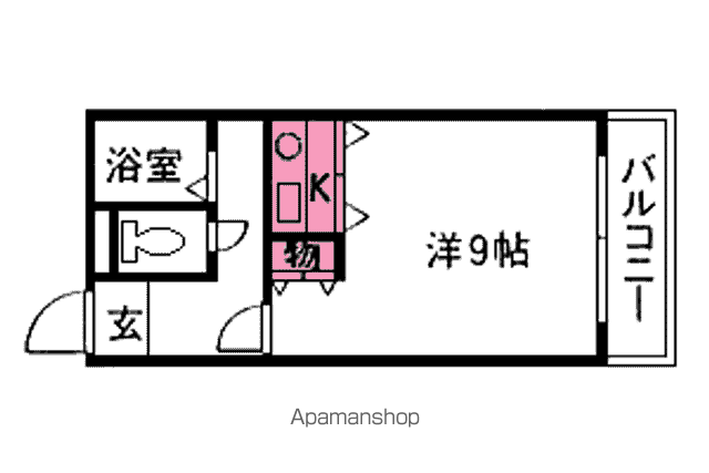 メゾンエスポワールB棟(1K/2階)の間取り写真