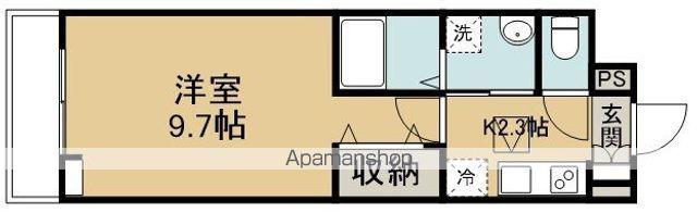 ヒカルサ川越(1K/1階)の間取り写真