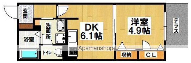 プランドール(1DK/2階)の間取り写真