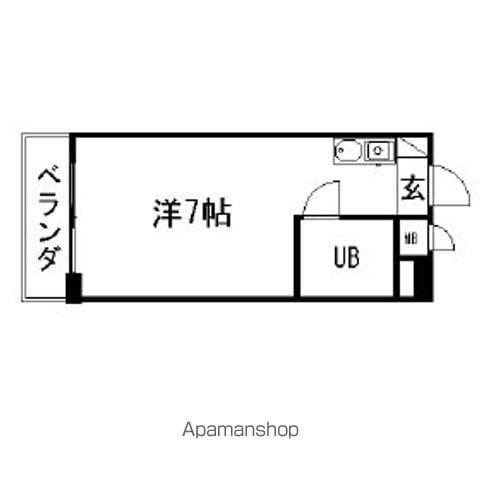 パリーマンション(ワンルーム/8階)の間取り写真