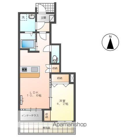 フリージア(1LDK/1階)の間取り写真