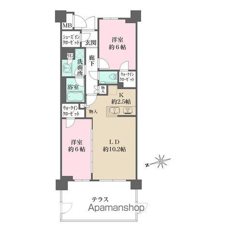 PARKGRACE荻窪(2LDK/1階)の間取り写真