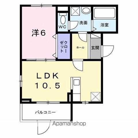 ロイヤルメゾン北巽Ⅱ(1LDK/2階)の間取り写真