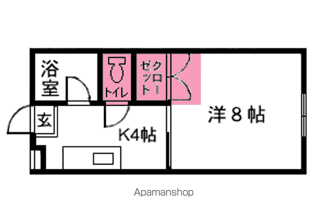 ノーブル青葉(1K/1階)の間取り写真