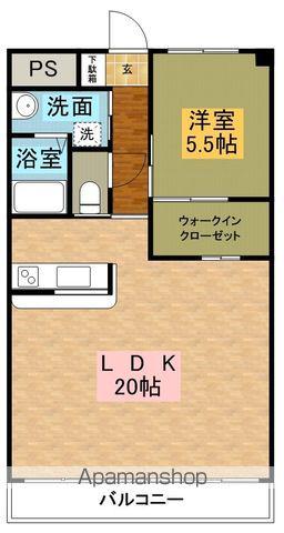 コムセソワ(1LDK/2階)の間取り写真