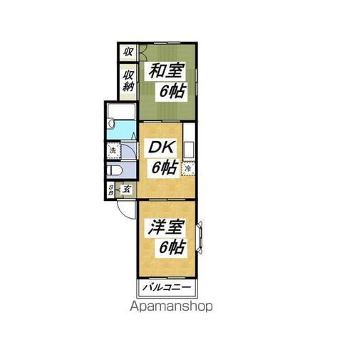 カーサフェリーチェ(2DK/2階)の間取り写真