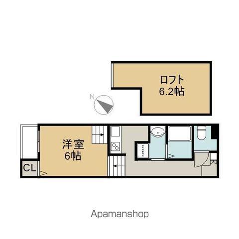 ハーモニーテラス志賀町(1K/1階)の間取り写真