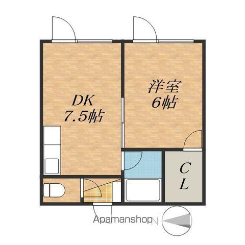 イトーコーポB(1DK/1階)の間取り写真