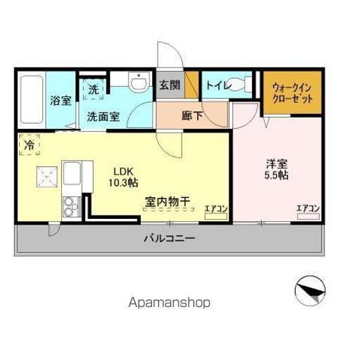 アベニ-ルⅡ(1LDK/1階)の間取り写真