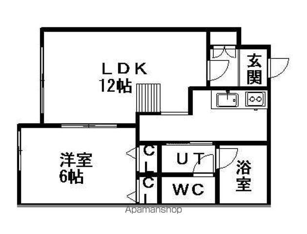 HARAX宮の森(1LDK/1階)の間取り写真