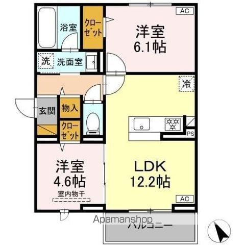 フェリスタ(2LDK/3階)の間取り写真