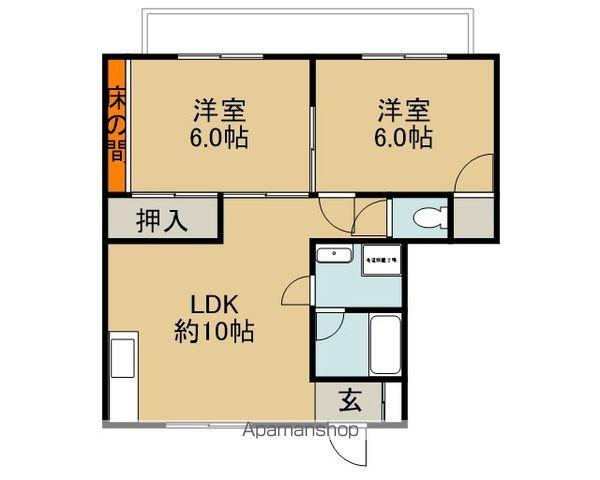 Aハイツ(2LDK/1階)の間取り写真