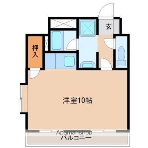 ウエストコースト1(ワンルーム/3階)の間取り写真