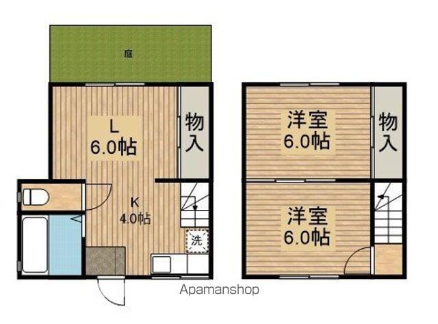 東海道本線 南草津駅 徒歩7分 2階建 築56年(3K)の間取り写真