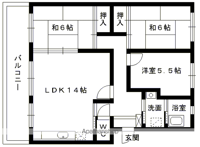 エメラルドマンション松島(3LDK/4階)の間取り写真