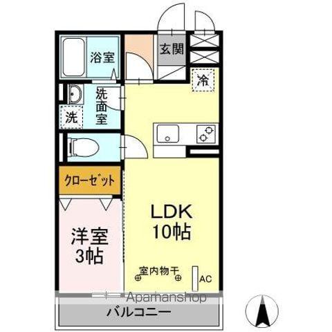 マリンプラザA(1LDK/3階)の間取り写真