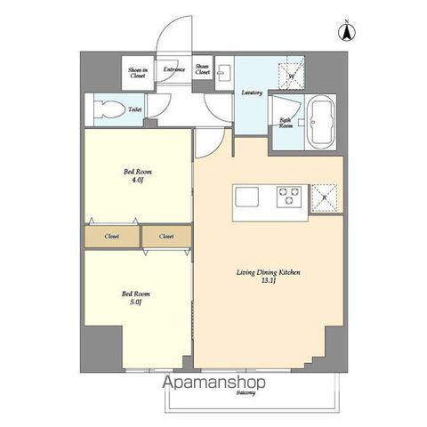 クラリティア西日暮里(2LDK/8階)の間取り写真
