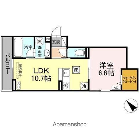 GRAND D-ROOM大秋(1LDK/1階)の間取り写真