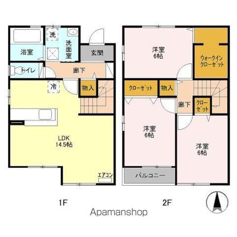 エスポワール 五番館(3LDK/2階)の間取り写真