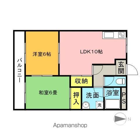 バンティアン(2LDK/2階)の間取り写真