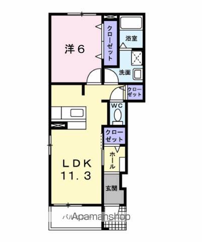 ルミエール正木E(1LDK/1階)の間取り写真