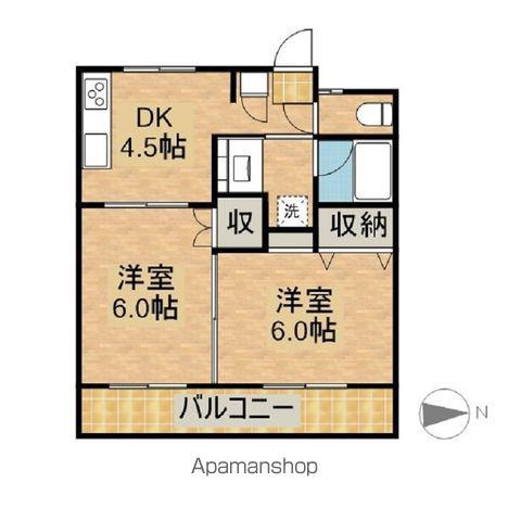 コーポ雅(2K/2階)の間取り写真