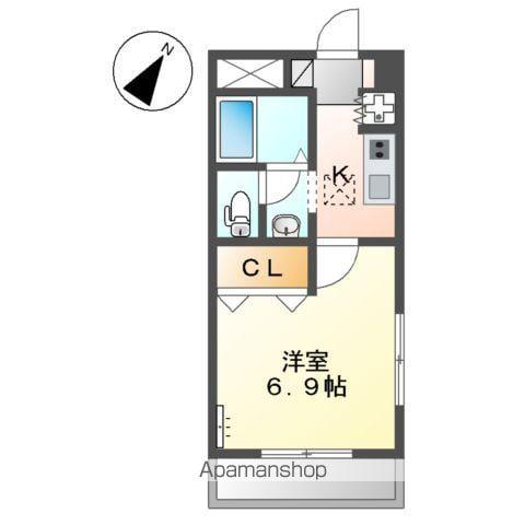 パークサイド武蔵塚(1K/1階)の間取り写真