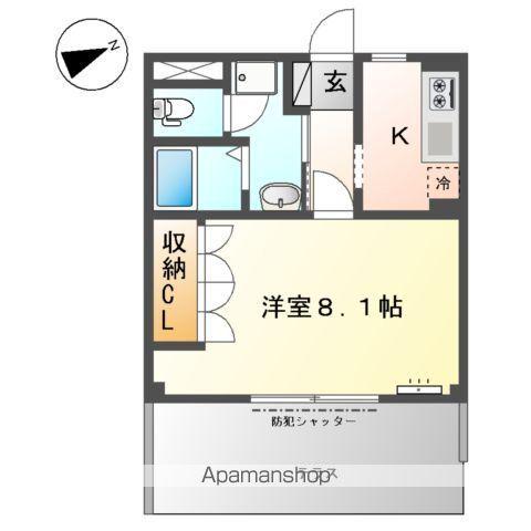 ルミナスガーデン(1K/1階)の間取り写真