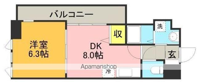 リード中央町(1DK/2階)の間取り写真