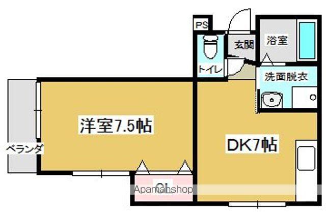 ハイツフォレストサイド(1DK/2階)の間取り写真