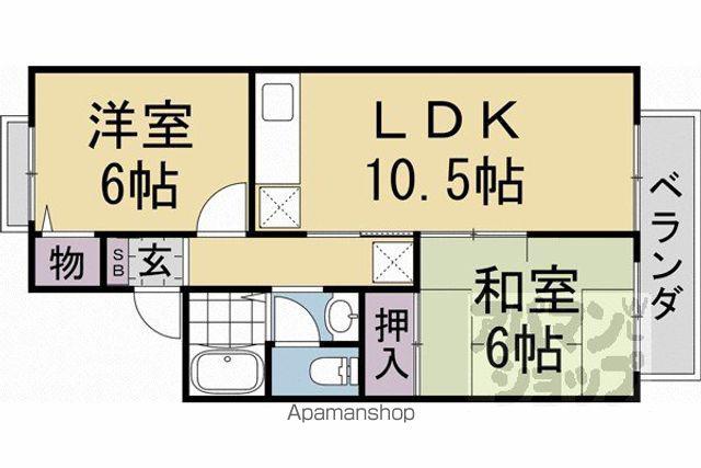 ボーシャンA棟・B棟(2LDK/2階)の間取り写真