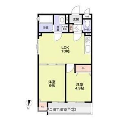 CASA CALMA菱木(2LDK/1階)の間取り写真