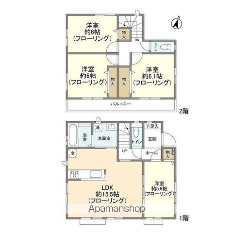 東武鉄道野田線 南桜井駅(埼玉) 徒歩12分 2階建 築4年(4LDK)の間取り写真