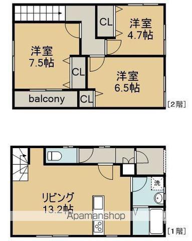 中央本線 高蔵寺駅 徒歩10分 2階建 築2年(3LDK)の間取り写真
