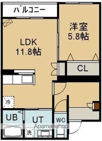 EARENDEL港町(1LDK/3階)の間取り写真