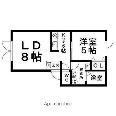 RAFFINE(1LDK/2階)の間取り写真