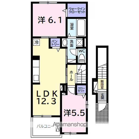 サウス ヴィラⅡ(2LDK/2階)の間取り写真