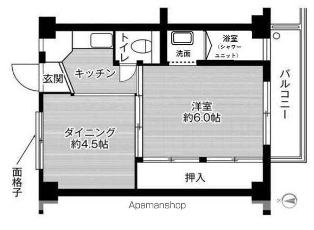 ビレッジハウス紀三井寺 6号棟(1DK/4階)の間取り写真