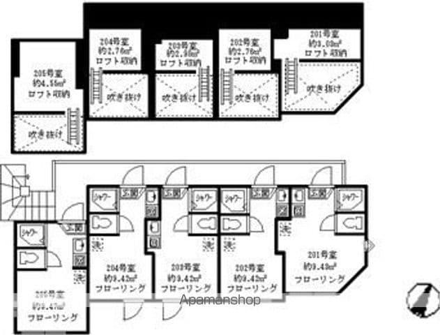 ソフィアハミング(ワンルーム/1階)の間取り写真