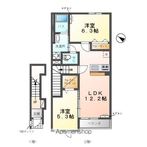 KAKINOKI TERRACE(2LDK/2階)の間取り写真